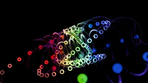 Galactic Bubbles Neon Animation VJ Loop Stock Footage 271150374