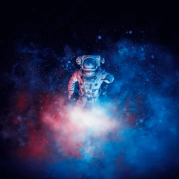Galactic cloud astronaut Illustrazione stock