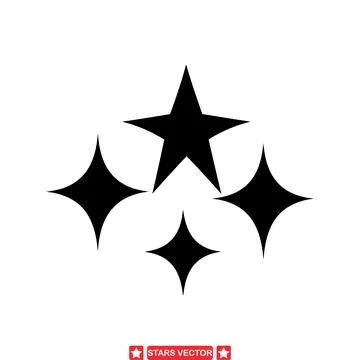 Galactic Glow  Captivating Star Vector Silhouettes for Every Design Illustrazione stock