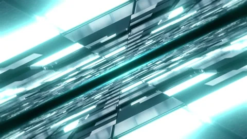 Galactic Glowing Cubes Journey to Infinity Looped 4K Stock Footage 265031737