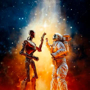 Galactic high five Illustrazione stock