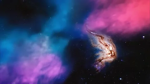 Galactic Nebula: Swirling Colors in a Distant Galaxy Video stock 285748746