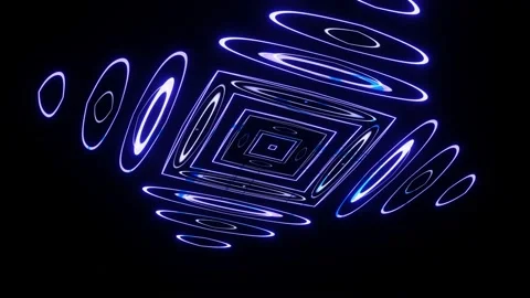 Galactic neon figure pulsating on a black background Stock Footage 191536053
