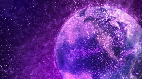 Galactic Particle Spinning Globe 4K Loop Stock Footage 63841964