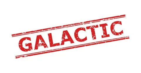 GALACTIC Stamp Seal with Corroded Style and Double Parallel Lines Stock Illustration