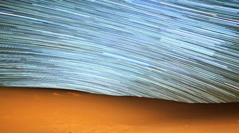 Galactic Star Trails Timelapse streak over desert panorama night sky Stock Footage