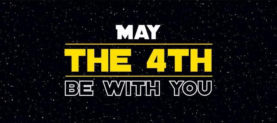 Galactic-Themed Typography with May the Fourth Be With You Stock-Illustration