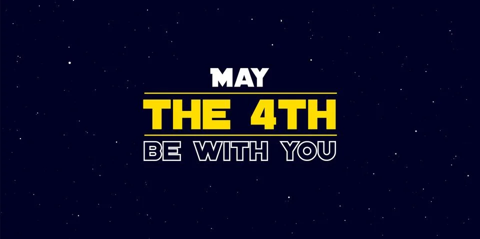 Galactic-Themed Typography with May the Fourth Be With You Stock Illustration