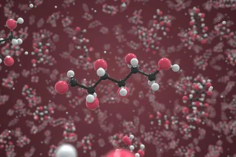 Galactose molecule, scientific molecular model, 3d rendering Stock Illustration