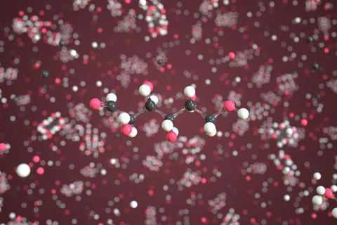 Galactose molecule, scientific molecular model, 3d rendering Stock Illustration