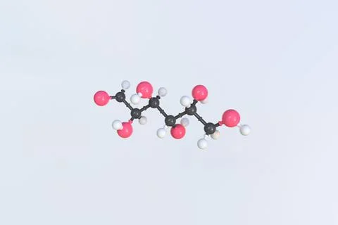 Galactose molecule, scientific molecular model, looping 3d animation Stock Illustration