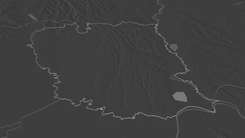 Gala?i, Romania. Bilevel elevation map with surface waters Stock Illustration