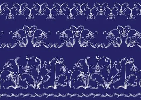 Galanthus, snowdrop. Stock Illustration