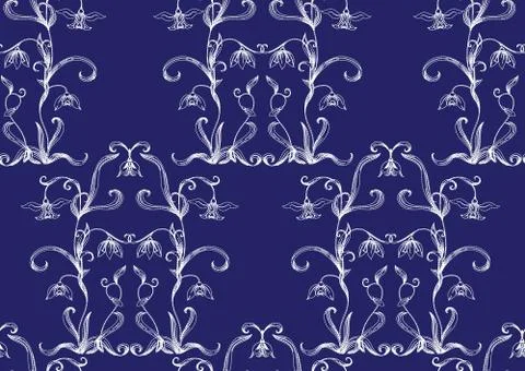 Galanthus, snowdrop. Stock Illustration