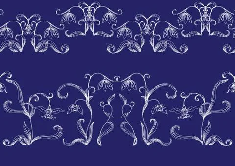 Galanthus, snowdrop. Stock Illustration