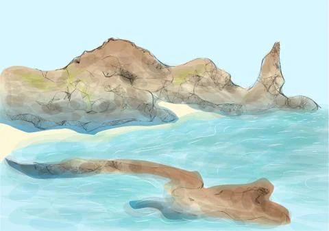 Galapagos island Stock Illustration