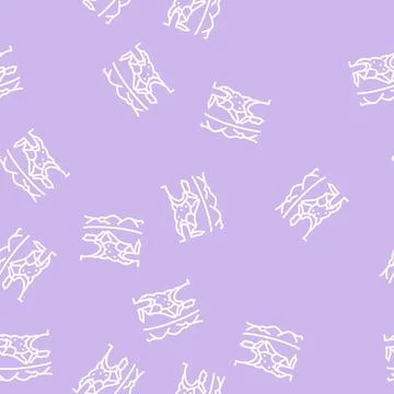 Galapagos islands line seamless pattern Stock Illustration