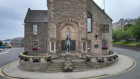 GALASHIELS TOWN CLOCK  SCOTTISH BORDERS Stock Footage 248969627
