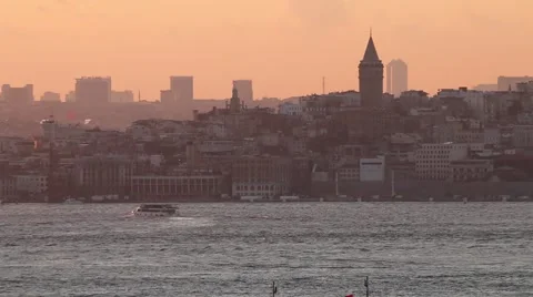 Galata and bosphorus Stock Footage 67474363