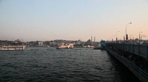 Galata bridge Stock Footage 9500076