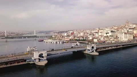 The galata bridge Stock Footage