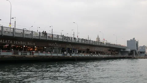 Galata bridge in Istanbul Stock Footage 88558483