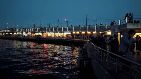 Galata bridge in Istanbul Video stock 219509859