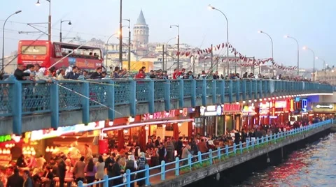 Galata Bridge by Night Video stock 8682005