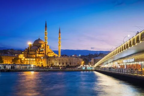 Galata Bridge &amp; Sunset Stock Photos