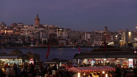 Galata day to night 스톡 동영상 100213540