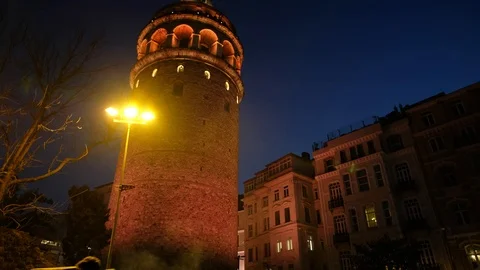 Galata Square And Galata Tower, Istanbul, Turkey Stock Footage 103409879