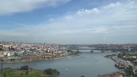Galata Tower with clouds Stock Footage 93512556