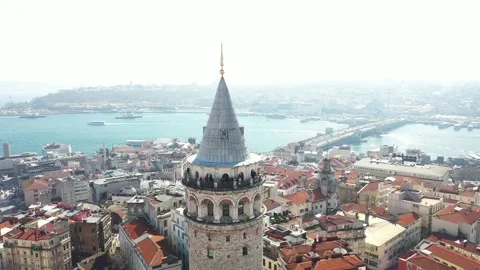Galata Tower drone view Video stock 219467197