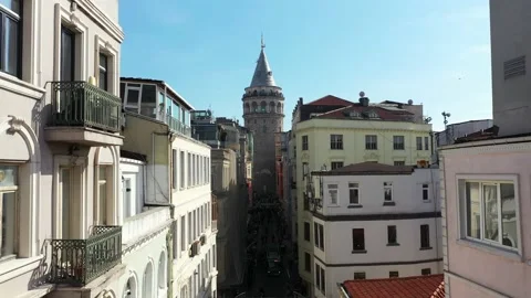 Galata Tower drone view Video stock 219467572