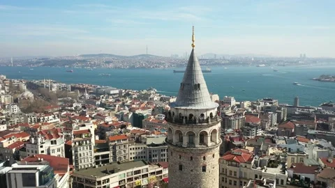 Galata Tower drone view Video stock 219467663