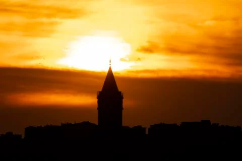 Galata Tower at Dusk Foto stock
