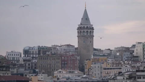 Galata Tower From Ferry Stock Footage 149875824