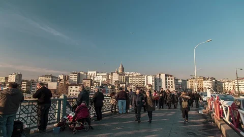 Galata Tower Hyper Lapse Video stock 125809093