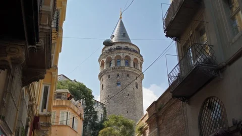 Galata Tower Hyperlapse Video Stock Footage 129117385