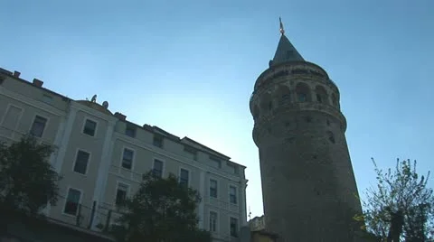 Galata Tower in Istanbul -c Stock Footage 12167130