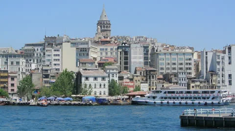 Galata Tower of Istanbul (Editorial) Video stock 24176816