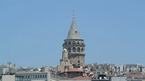Galata Tower of Istanbul Video stock 24177214