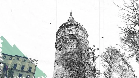 Galata tower in istanbul Stock Footage 127111576