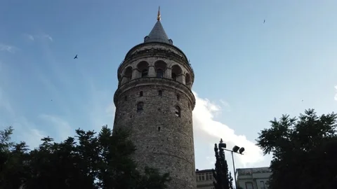 Galata Tower, an old building and a tourist attraction in Galata Video stock 205042152