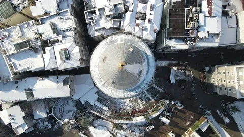 Galata Tower in Snow Stock Footage 150156912