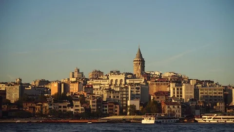 Galata Tower with Sunset Video stock 81062946