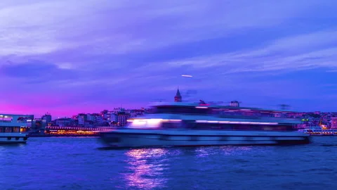 Galata Tower Sunset Timelapse Stock-Footage 244466539
