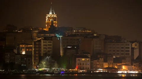 Galata Turm Time Lapse Video stock 46965104