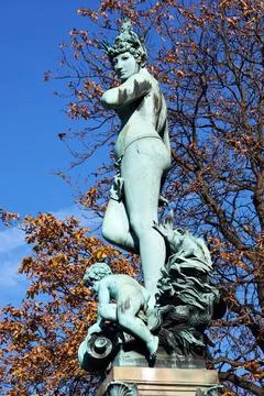 Galatea Statue stehend Der berühmte Galatea Brunnen in Stuttgart. Die Gött. Stock Photos