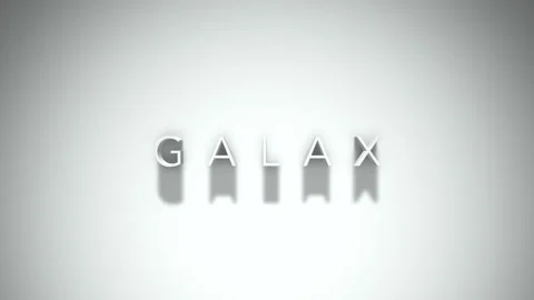 Galax 3D title animation with shadows on a white background Video stock 296000732